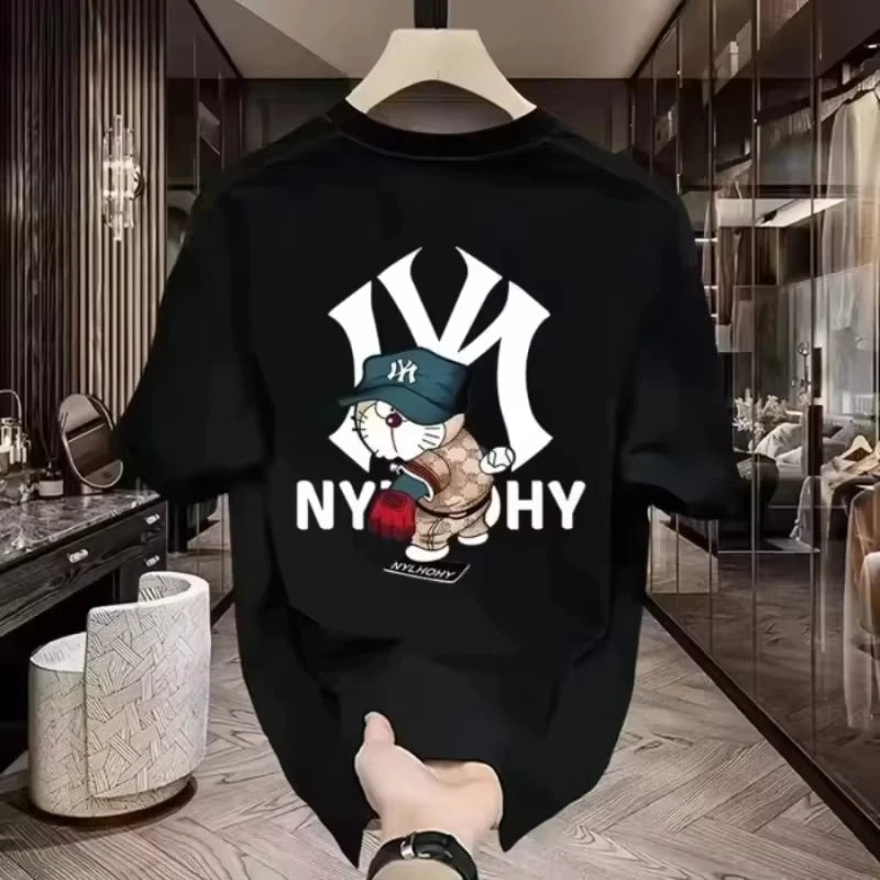 Nouveau t-shirt d'été décontracté pour homme en coton imprimé, élégant et tendance, avec une bonne respirabilité Camara Shopping Nouveau t-shirt d'été décontracté pour homme en coton imprimé, élégant et tendance, avec une bonne respirabilité