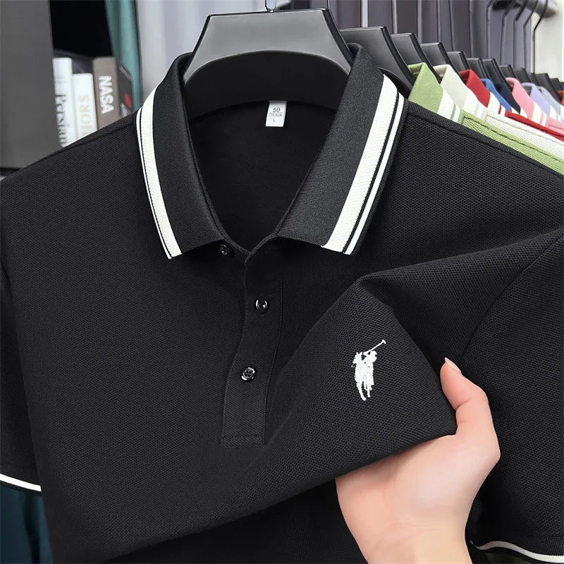100% coton marque de luxe manches courtes polo shirt hommes nouveau classique pony broderie été T-shirt haut de gamme mode décontracté Paul top Camara Shopping 100% coton marque de luxe manches courtes polo shirt hommes nouveau classique pony broderie été T-shirt haut de gamme mode décontracté Paul top
