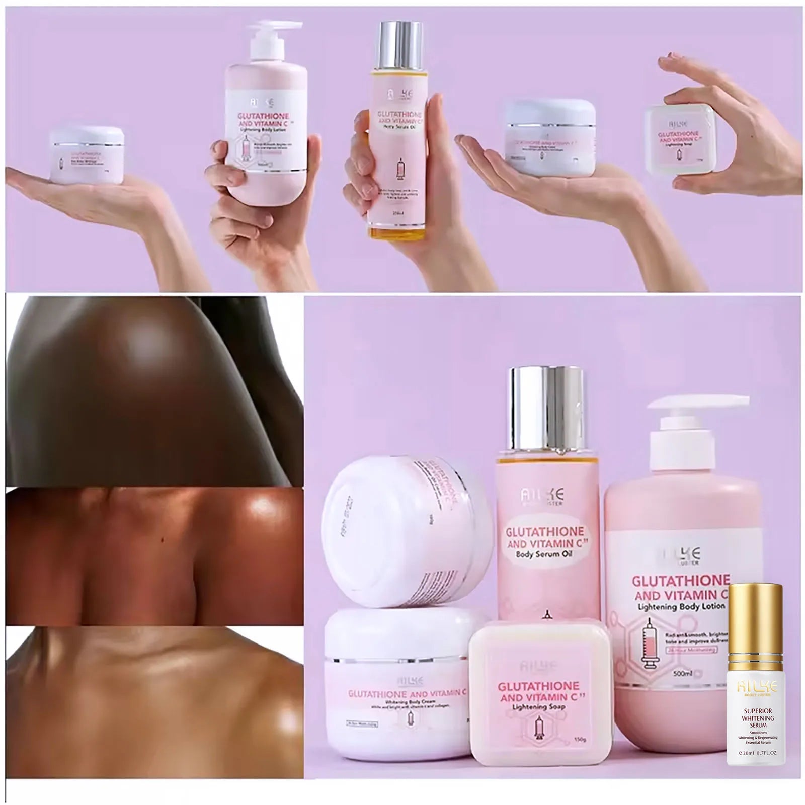 AILKE-Crème éclaircissante pour le corps à la vitamine C et au glutathion, pour unifier le teint de la peau, le cou, les coudes, les ati elles et les jambes Camara Shopping AILKE-Crème éclaircissante pour le corps à la vitamine C et au glutathion, pour unifier le teint de la peau, le cou, les coudes, les ati elles et les jambes