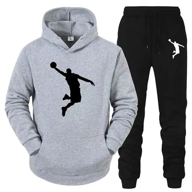 Ensemble de survêtement 2 pièces pour homme avec pantalon et sweat à capuche imprimés