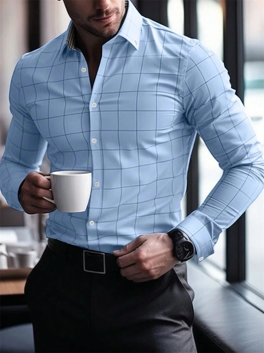 Chemise à carreaux rouge rétro pour homme, manches longues, col décontracté, polyvalente et tendance pour tous les jours et les trajets domicile-travail, tailles S-6XL. Camara Shopping Chemise à carreaux rouge rétro pour homme, manches longues, col décontracté, polyvalente et tendance pour tous les jours et les trajets domicile-travail, tailles S-6XL.