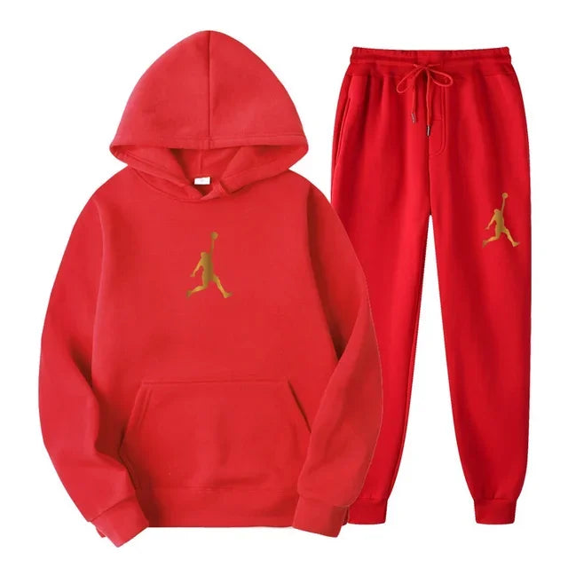 Ensemble deux pièces décontracté printemps-automne pour hommes et femmes, sweat à capuche et pantalon, nouveau ensemble de basketball d'extérieur pour hommes