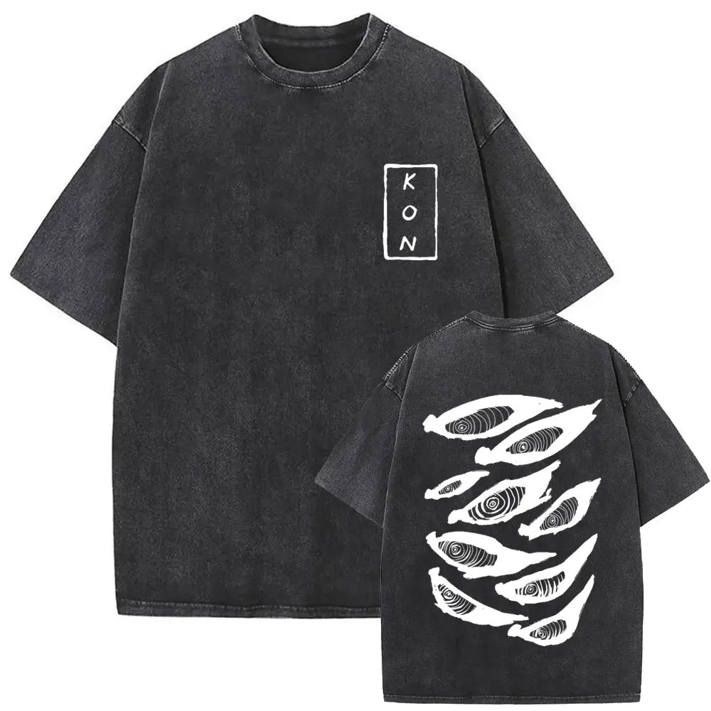 Anime tronçonneuse homme Vintage lavé T-shirt Hayakawa Aki invocation Kon Fox diable graphique T-shirts hommes femmes décontracté mode T-shirts Camara Shopping Anime tronçonneuse homme Vintage lavé T-shirt Hayakawa Aki invocation Kon Fox diable graphique T-shirts hommes femmes décontracté mode T-shirts