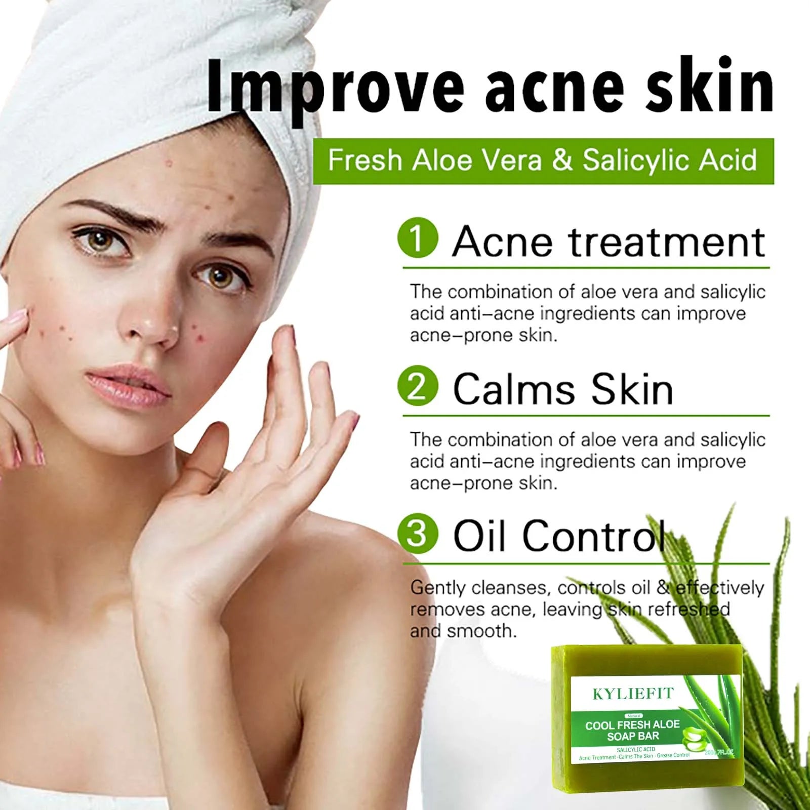 AILKE Savon blanchissant à l'aloe vera, élimine l'acné, les boutons, la peau rayonnante, améliore le lustre cutané, le bain végétalien pour femmes et hommes Camara Shopping AILKE Savon blanchissant à l'aloe vera, élimine l'acné, les boutons, la peau rayonnante, améliore le lustre cutané, le bain végétalien pour femmes et hommes