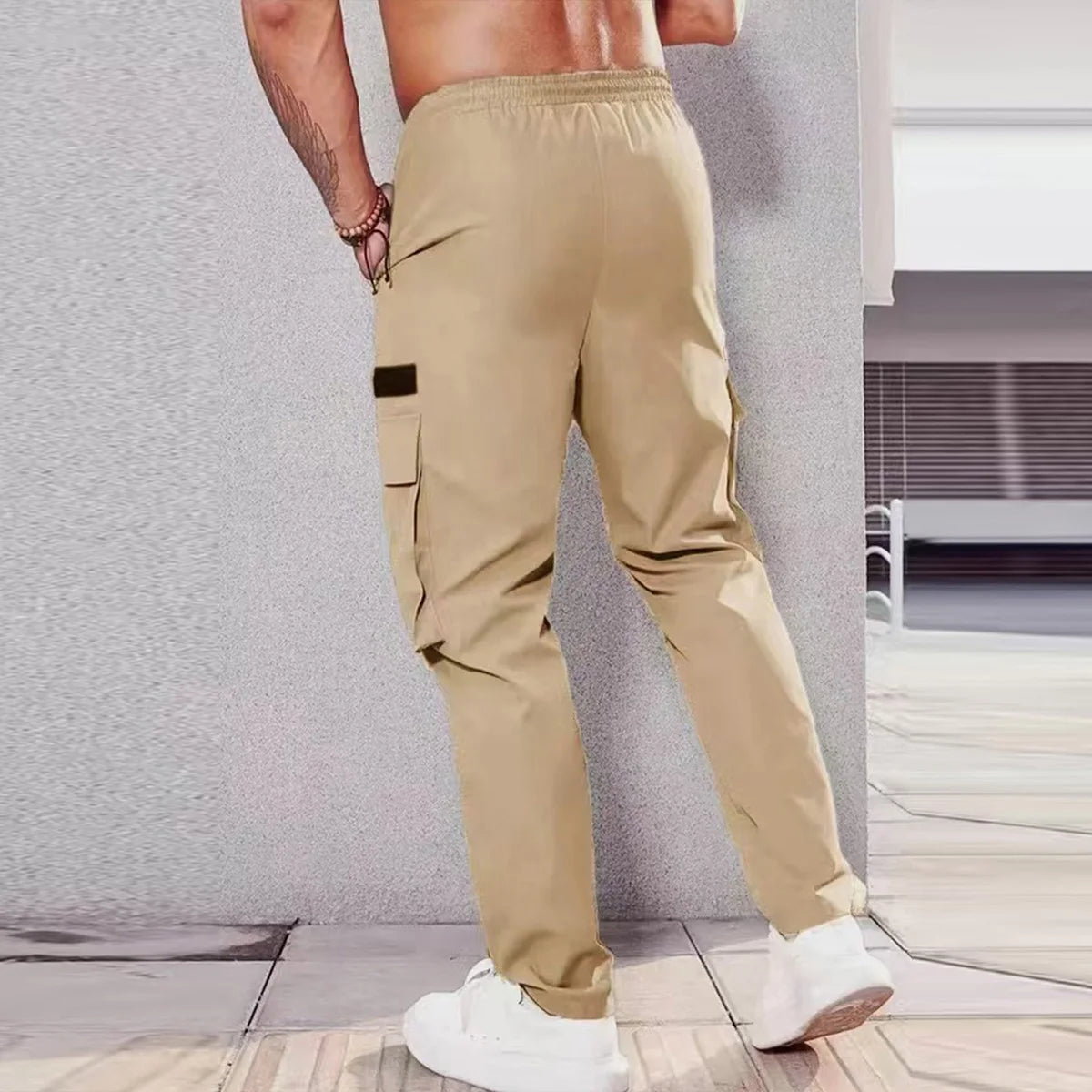 Pantalon cargo pour homme, nouvelle collection printemps/été, multi-poches, séchage rapide, coupe droite, tissu imperméable avec cordon de serrage Camara Shopping Pantalon cargo pour homme, nouvelle collection printemps/été, multi-poches, séchage rapide, coupe droite, tissu imperméable avec cordon de serrage