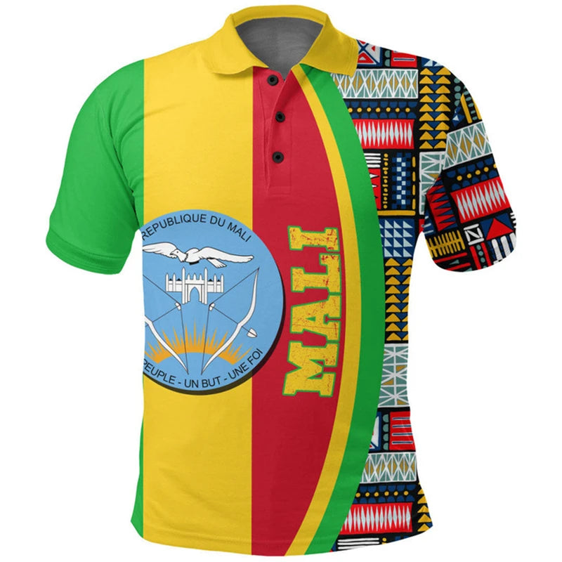 Mali Feel-Polo graphique avec emblème ML pour hommes, chemise imprimée en 3D, mode de sport de football, maillot décontracté d'été, t-shirt Sportif Camara Shopping Mali Feel-Polo graphique avec emblème ML pour hommes, chemise imprimée en 3D, mode de sport de football, maillot décontracté d'été, t-shirt Sportif