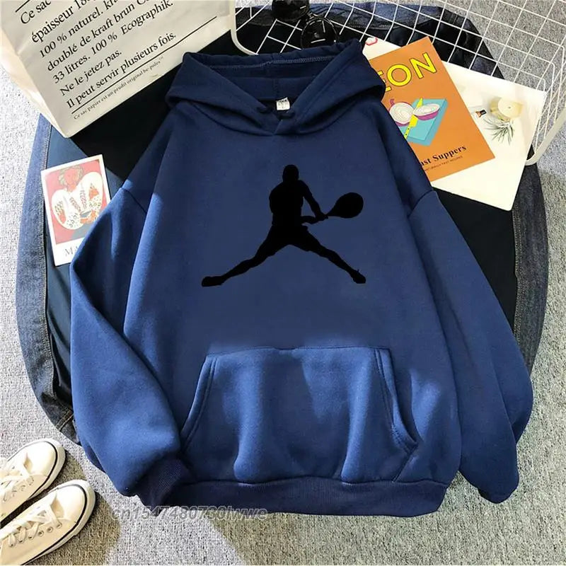 Sweat à capuche pour homme et femme, vêtement surdimensionné, style Hip Hop, avec personnage de dessin animé, pour joueur de Tennis, pour l'hiver