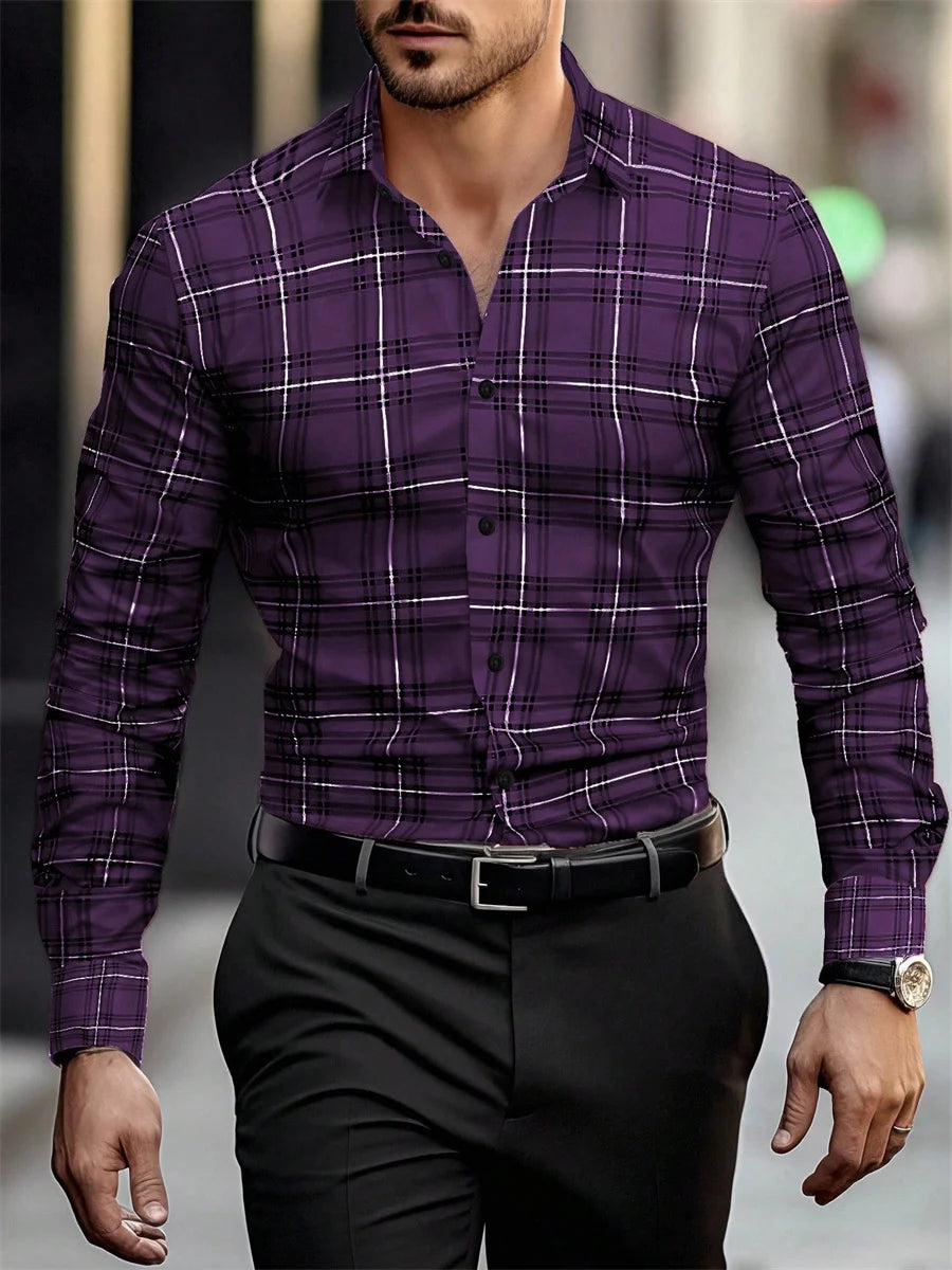 Chemise à carreaux rouge rétro pour homme, manches longues, col décontracté, polyvalente et tendance pour tous les jours et les trajets domicile-travail, tailles S-6XL. Camara Shopping Chemise à carreaux rouge rétro pour homme, manches longues, col décontracté, polyvalente et tendance pour tous les jours et les trajets domicile-travail, tailles S-6XL.