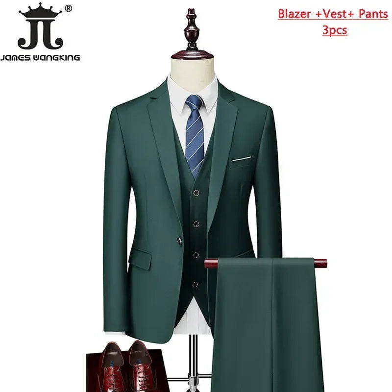 Costume homme formel pour le bureau, mariage, fête, couleur unie, tailles M-6XL, 15 couleurs (veste + gilet + pantalon) Camara Shopping Costume homme formel pour le bureau, mariage, fête, couleur unie, tailles M-6XL, 15 couleurs (veste + gilet + pantalon)