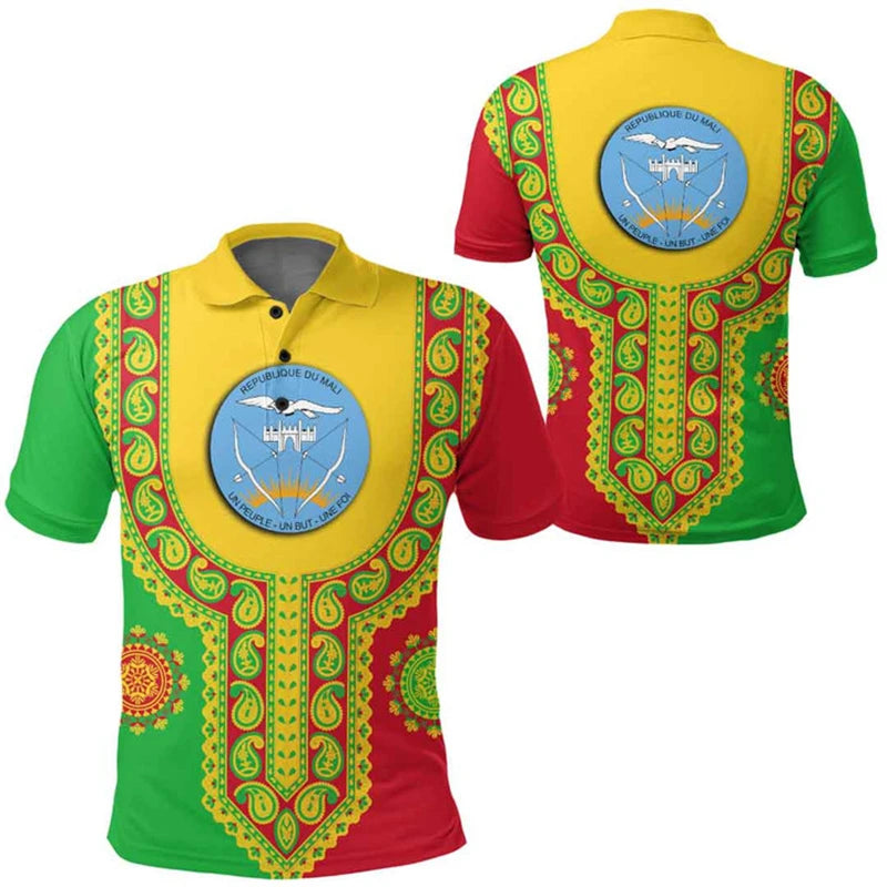Mali Feel-Polo graphique avec emblème ML pour hommes, chemise imprimée en 3D, mode de sport de football, maillot décontracté d'été, t-shirt Sportif Camara Shopping Mali Feel-Polo graphique avec emblème ML pour hommes, chemise imprimée en 3D, mode de sport de football, maillot décontracté d'été, t-shirt Sportif