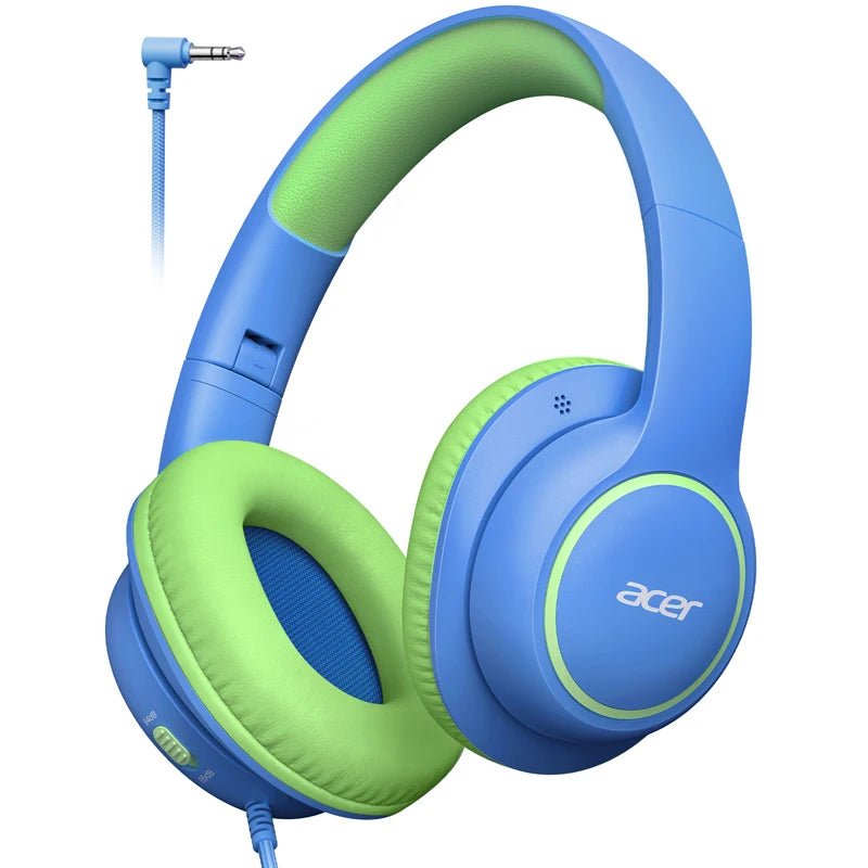 Nouveaux écouteurs filaires Acer pour enfants, design supra-auriculaire, limite de volume sécurisée 85/94 dB, prise jack 3,5 mm, écouteurs pliables pour les tout-petits, garçons et filles - Camara ShoppingNouveaux écouteurs filaires Acer pour enfants, design supra-auriculaire, limite de volume sécurisée 85/94 dB, prise jack 3,5 mm, écouteurs pliables pour les tout-petits, garçons et filles