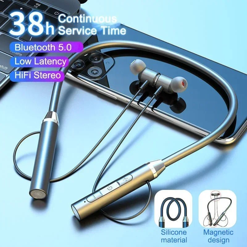 Écouteurs Sport Bluetooth 5.0 Tour de Cou K58 — Étanche, Micro intégré, 24h - Camara ShoppingÉcouteurs Sport Bluetooth 5.0 Tour de Cou K58 — Étanche, Micro intégré, 24h