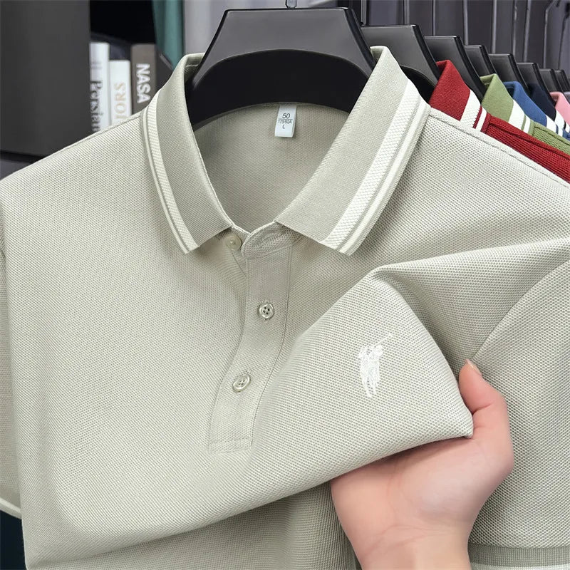 100% coton marque de luxe manches courtes polo shirt hommes nouveau classique pony broderie été T-shirt haut de gamme mode décontracté Paul top Camara Shopping 100% coton marque de luxe manches courtes polo shirt hommes nouveau classique pony broderie été T-shirt haut de gamme mode décontracté Paul top