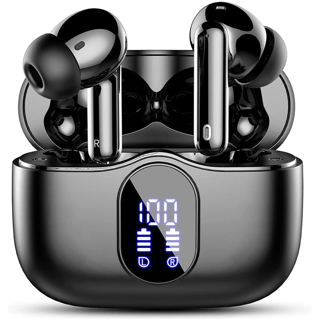 Écouteurs sans fil avec Bluetooth 5.3, écouteurs intra-auriculaires avec 4 micros ENC et 36 heures de lecture, affichage LED inclus Camara Shopping Écouteurs sans fil avec Bluetooth 5.3, écouteurs intra-auriculaires avec 4 micros ENC et 36 heures de lecture, affichage LED inclus