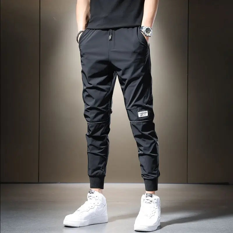 Joggers légers et respirants à séchage rapide pour hommes, pantalons décontractés d'été, joggeurs Wstring de proximité, fjIce Sportedly, noir et gris, 2023 Camara Shopping Joggers légers et respirants à séchage rapide pour hommes, pantalons décontractés d'été, joggeurs Wstring de proximité, fjIce Sportedly, noir et gris, 2023