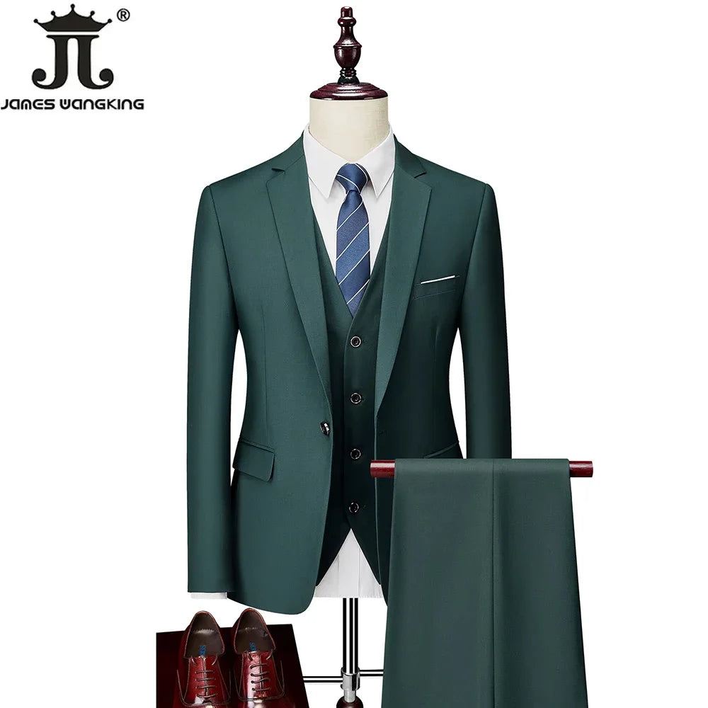 Costume homme formel pour le bureau, mariage, fête, couleur unie, tailles M-6XL, 15 couleurs (veste + gilet + pantalon) Camara Shopping Costume homme formel pour le bureau, mariage, fête, couleur unie, tailles M-6XL, 15 couleurs (veste + gilet + pantalon)