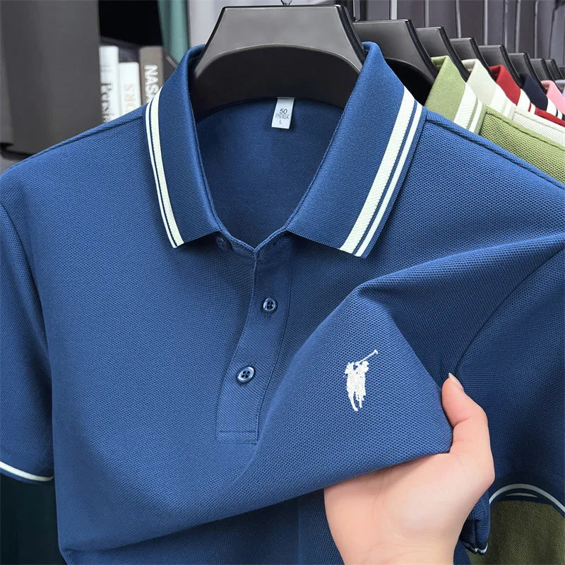 100% coton marque de luxe manches courtes polo shirt hommes nouveau classique pony broderie été T-shirt haut de gamme mode décontracté Paul top Camara Shopping 100% coton marque de luxe manches courtes polo shirt hommes nouveau classique pony broderie été T-shirt haut de gamme mode décontracté Paul top