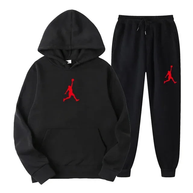 Ensemble deux pièces décontracté printemps-automne pour hommes et femmes, sweat à capuche et pantalon, nouveau ensemble de basketball d'extérieur pour hommes