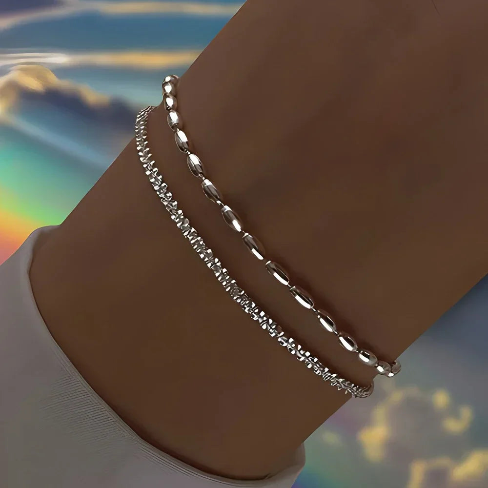 Bracelets en argent Sterling 925 avec strass pour femmes et filles, 6 pièces, luxe coréen, ciel étoilé scintillant, bijoux de fête Camara Shopping Bracelets en argent Sterling 925 avec strass pour femmes et filles, 6 pièces, luxe coréen, ciel étoilé scintillant, bijoux de fête