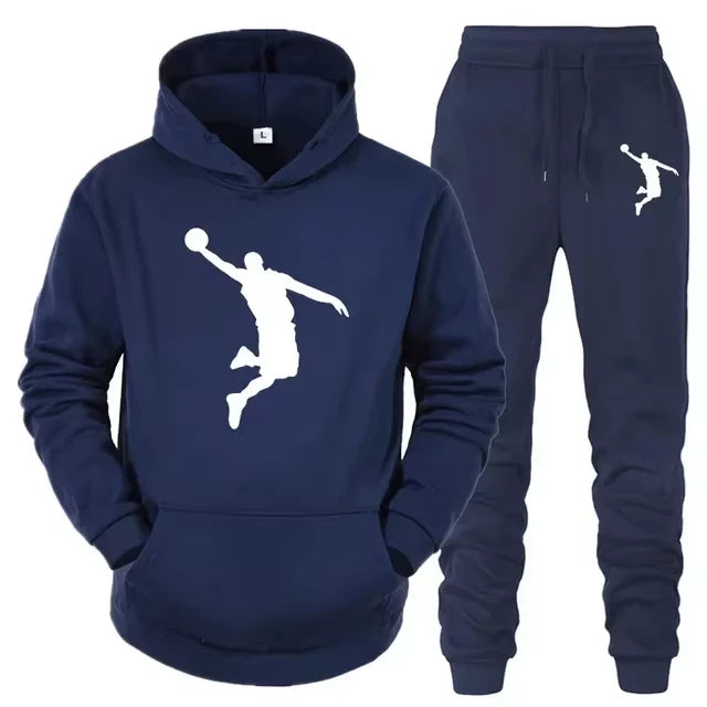 Ensemble de survêtement 2 pièces pour homme avec pantalon et sweat à capuche imprimés