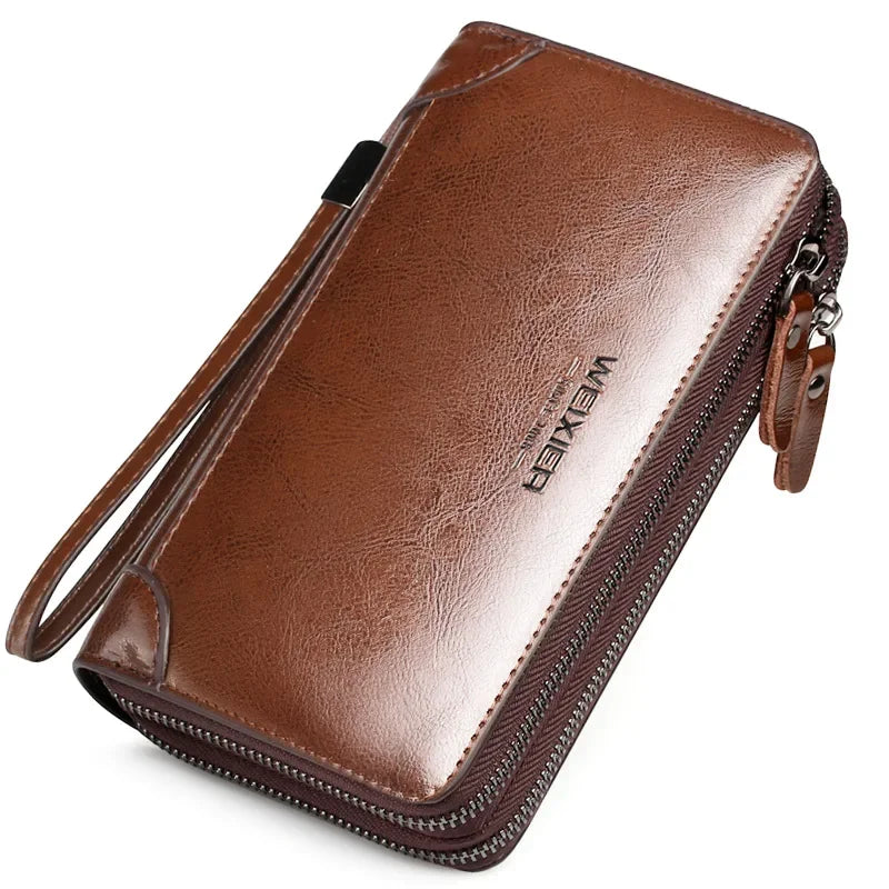 Weixier sac pour hommes en cuir de cire d'huile enveloppé à la main sac à main en polyuréthane pour hommes sac à saisir portefeuille multifonctionnel grande capacité pour hommes d'affaires Camara Shopping Weixier sac pour hommes en cuir de cire d'huile enveloppé à la main sac à main en polyuréthane pour hommes sac à saisir portefeuille multifonctionnel grande capacité pour hommes d'affaires