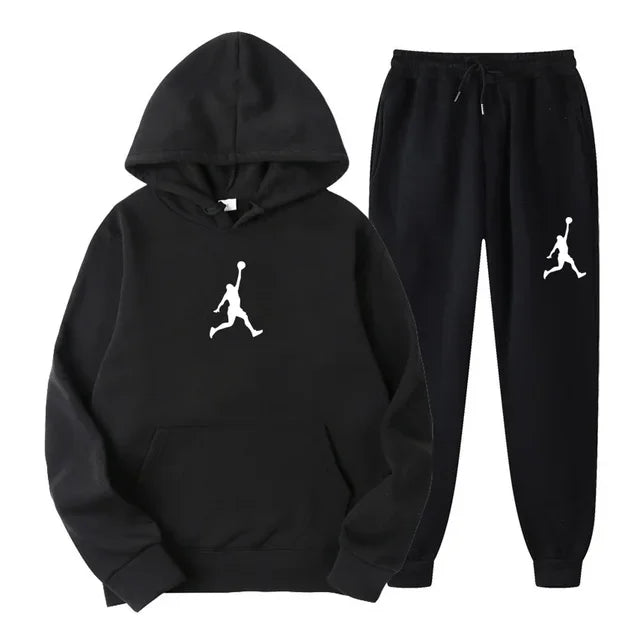 Ensemble deux pièces décontracté printemps-automne pour hommes et femmes, sweat à capuche et pantalon, nouveau ensemble de basketball d'extérieur pour hommes