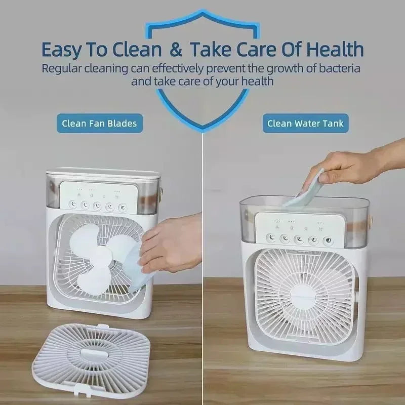 3 en 1 nouveau ventilateur climatiseur ménage petit refroidisseur d'air LED veilleuse Portable humidificateur réglage de l'air ventilateur bureau maison ventilateur Camara Shopping 3 en 1 nouveau ventilateur climatiseur ménage petit refroidisseur d'air LED veilleuse Portable humidificateur réglage de l'air ventilateur bureau maison ventilateur