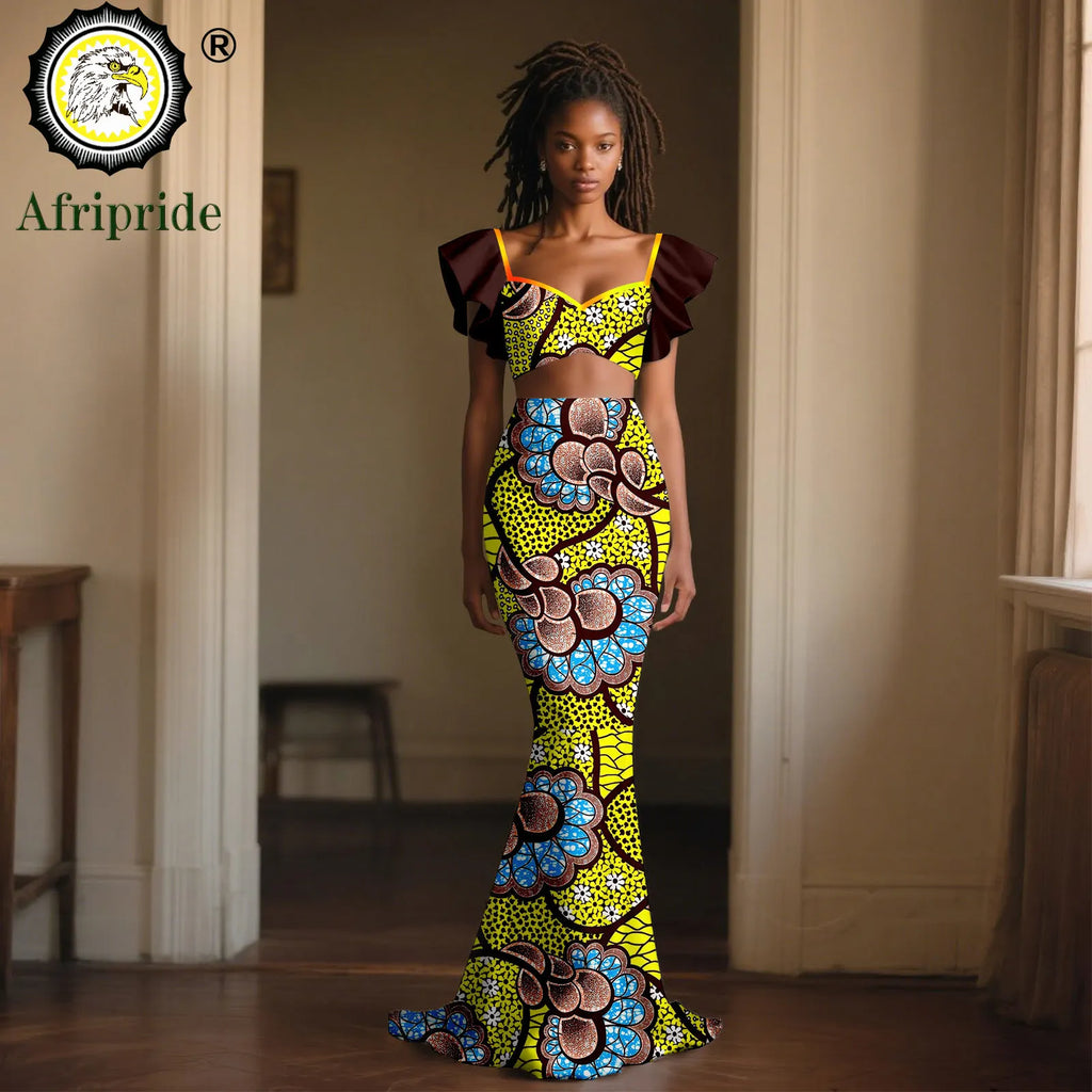 Vêtements africains pour femmes, haut court à manches évasées et jupes Maxi, ensemble 2 pièces, tenues Dashiki, tenue de fête Sexy Ankara, 2526060 Camara Shopping Vêtements africains pour femmes, haut court à manches évasées et jupes Maxi, ensemble 2 pièces, tenues Dashiki, tenue de fête Sexy Ankara, 2526060