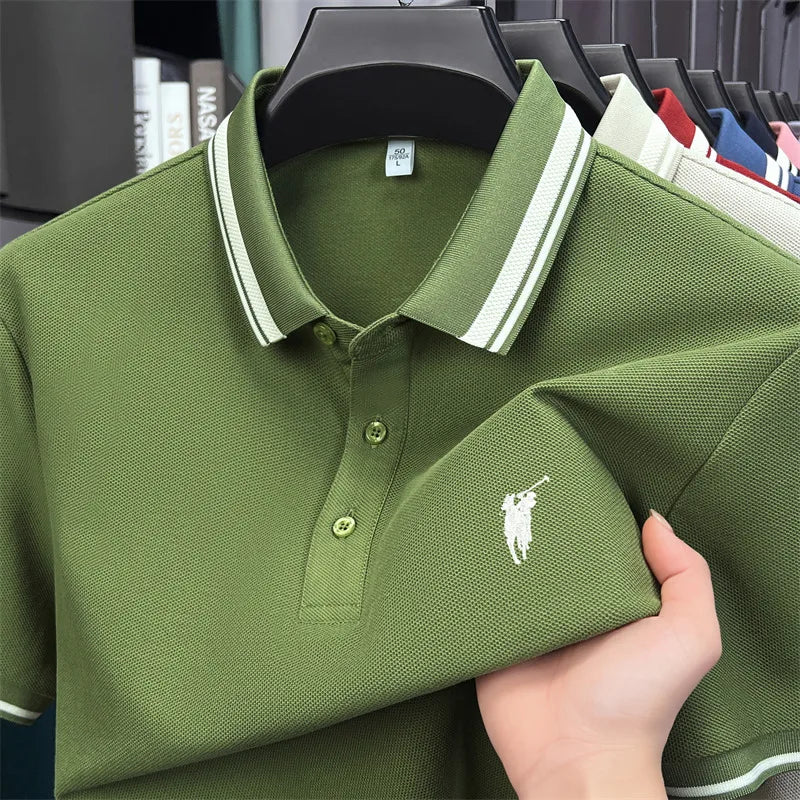 100% coton marque de luxe manches courtes polo shirt hommes nouveau classique pony broderie été T-shirt haut de gamme mode décontracté Paul top Camara Shopping 100% coton marque de luxe manches courtes polo shirt hommes nouveau classique pony broderie été T-shirt haut de gamme mode décontracté Paul top