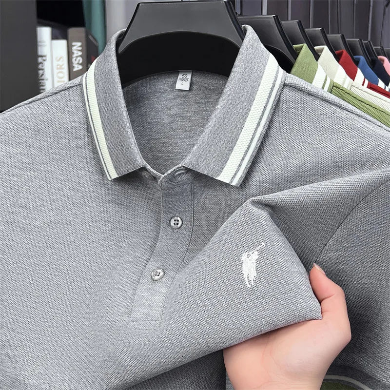 100% coton marque de luxe manches courtes polo shirt hommes nouveau classique pony broderie été T-shirt haut de gamme mode décontracté Paul top Camara Shopping 100% coton marque de luxe manches courtes polo shirt hommes nouveau classique pony broderie été T-shirt haut de gamme mode décontracté Paul top