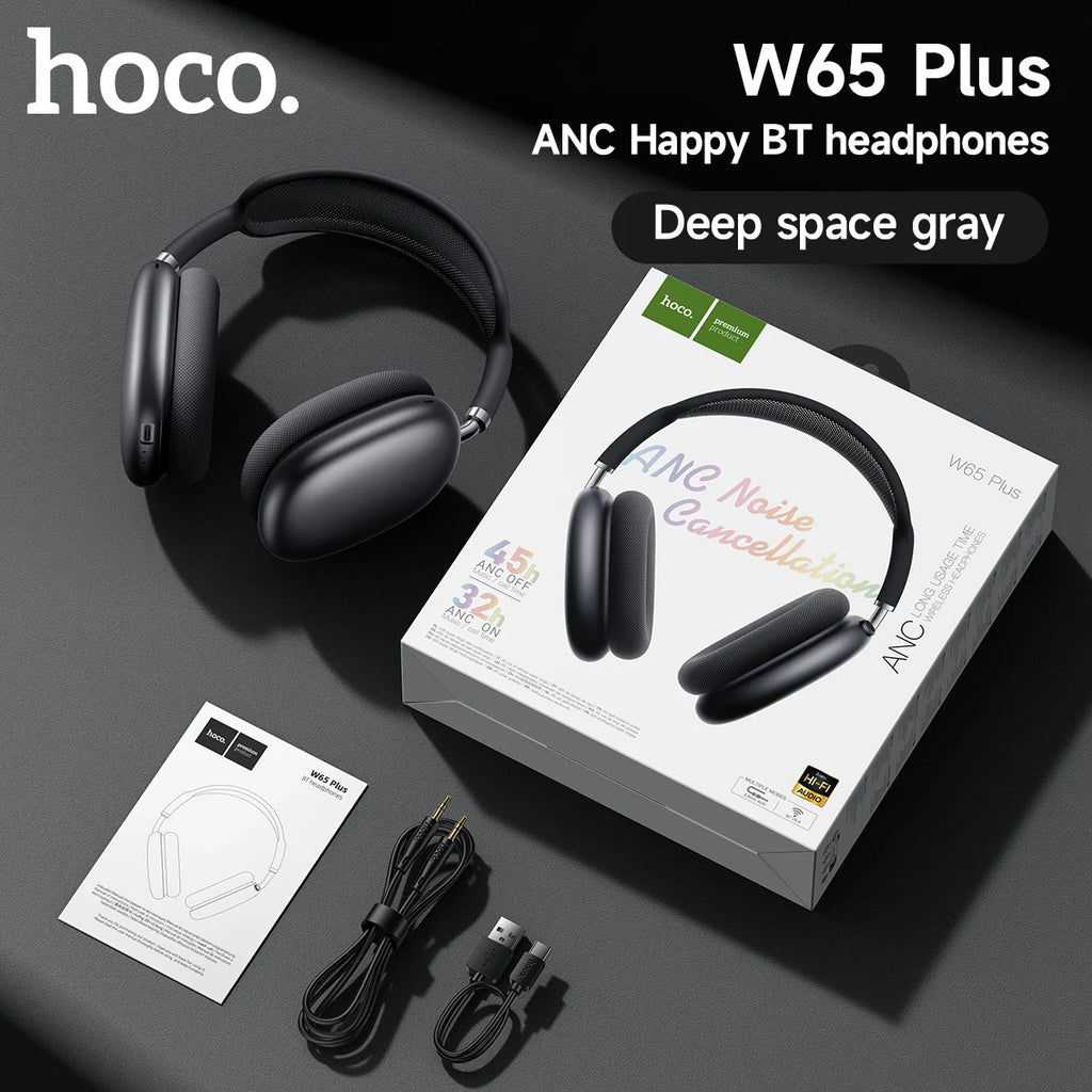 HOCO W65 Plus ANC - Casque Bluetooth sans fil à réduction de bruit - Camara ShoppingHOCO W65 Plus ANC - Casque Bluetooth sans fil à réduction de bruit