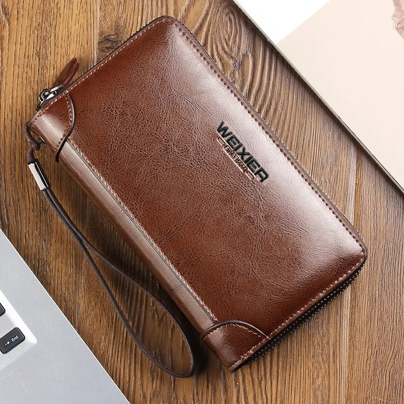 Weixier sac pour hommes en cuir de cire d'huile enveloppé à la main sac à main en polyuréthane pour hommes sac à saisir portefeuille multifonctionnel grande capacité pour hommes d'affaires Camara Shopping Weixier sac pour hommes en cuir de cire d'huile enveloppé à la main sac à main en polyuréthane pour hommes sac à saisir portefeuille multifonctionnel grande capacité pour hommes d'affaires