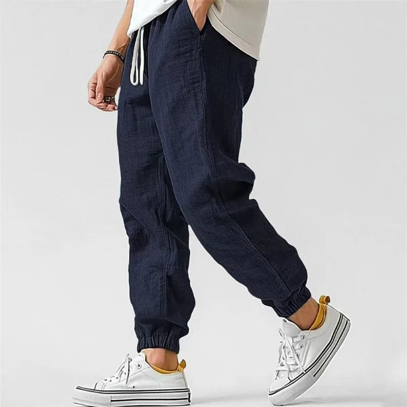 Pantalon en lin pour homme, couleur unie, décontracté, respirant, ample, pour le sport, la plage, léger, en coton Camara Shopping Pantalon en lin pour homme, couleur unie, décontracté, respirant, ample, pour le sport, la plage, léger, en coton