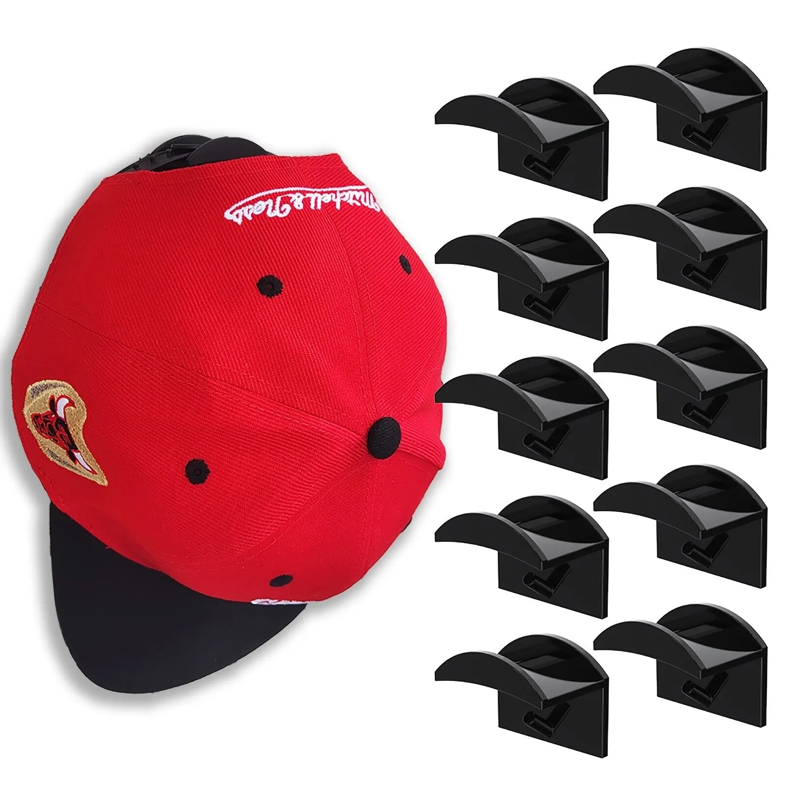Crochet de chapeau de baseball sans lueur, chapeau de conception minimaliste, rangement de collier d'écouteur simple, noir, T1, nouveau, 5 pièces, 10 pièces Camara Shopping Crochet de chapeau de baseball sans lueur, chapeau de conception minimaliste, rangement de collier d'écouteur simple, noir, T1, nouveau, 5 pièces, 10 pièces