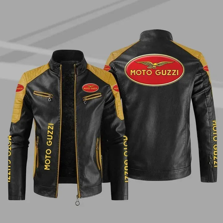 Moto Guzzi hommes Moto veste en cuir PU vestes automne hiver nouveau support à glissière coupe-vent en cuir manteau hommes vêtements 58995 Camara Shopping Moto Guzzi hommes Moto veste en cuir PU vestes automne hiver nouveau support à glissière coupe-vent en cuir manteau hommes vêtements 58995