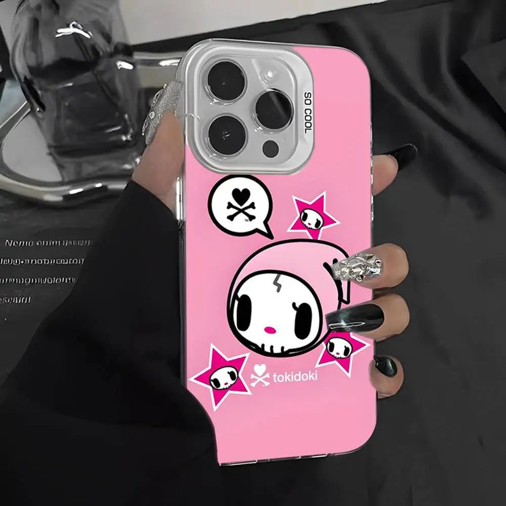 Coque de téléphone Cartoon T-Tokidokis pour iPhone 17 16 15 14 13 Pro 12 11 Pro Max PLUS, coque arrière colorée