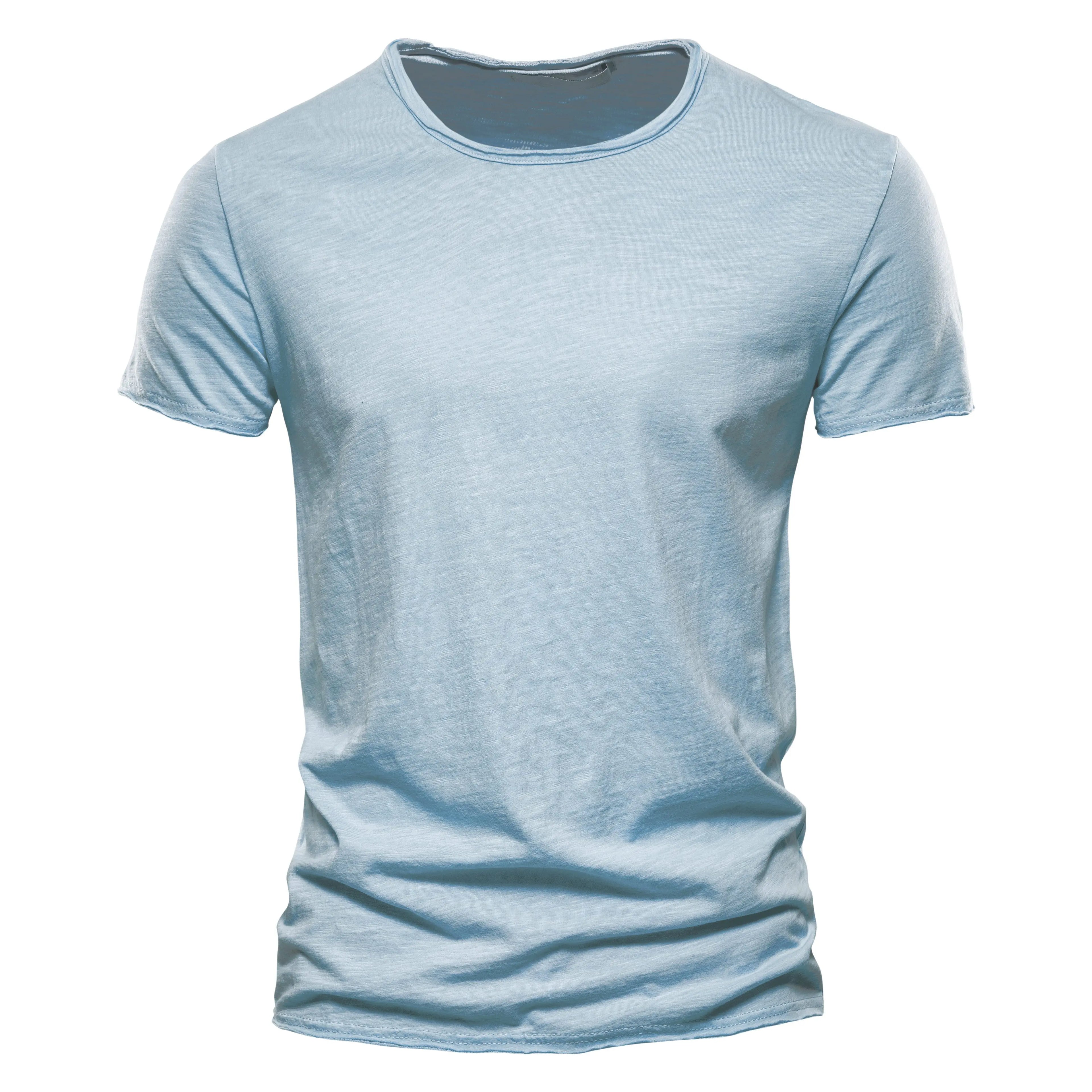 100% coton hommes T-shirt décontracté doux Fitness été mince T-shirts hommes vêtements de maison col rond à manches courtes solide T-shirt pour hommes Camara Shopping 100% coton hommes T-shirt décontracté doux Fitness été mince T-shirts hommes vêtements de maison col rond à manches courtes solide T-shirt pour hommes