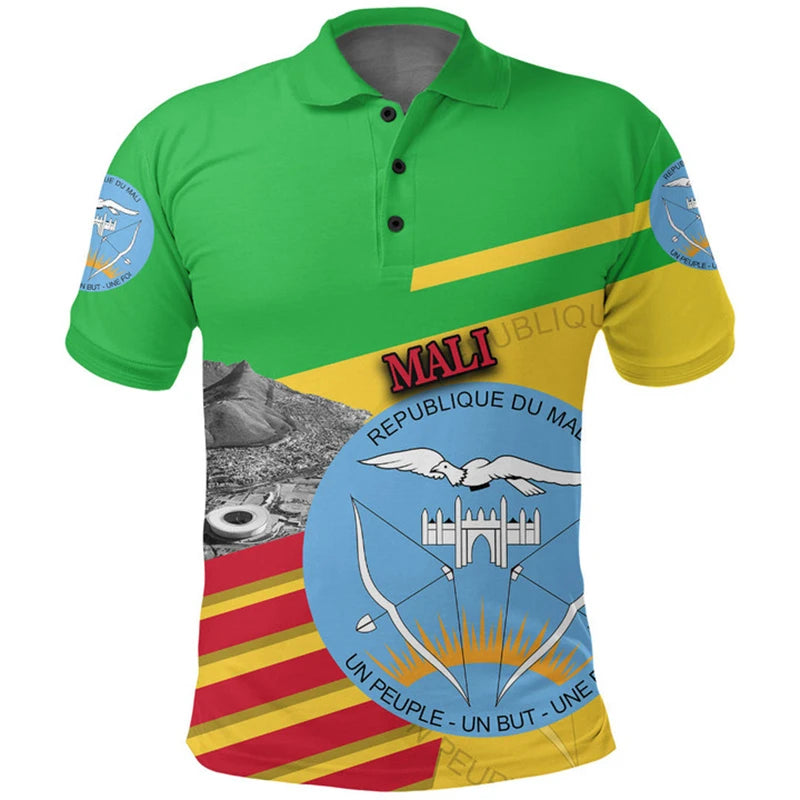 Mali Feel-Polo graphique avec emblème ML pour hommes, chemise imprimée en 3D, mode de sport de football, maillot décontracté d'été, t-shirt Sportif Camara Shopping Mali Feel-Polo graphique avec emblème ML pour hommes, chemise imprimée en 3D, mode de sport de football, maillot décontracté d'été, t-shirt Sportif