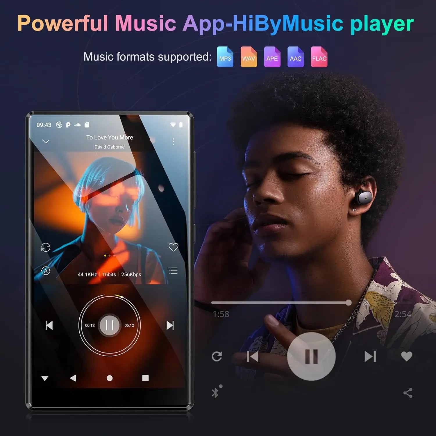 Lecteur MP3/MP4 1080P Android 13.0 4,7 pouces 96 Go (64 Go+32 Go) avec Bluetooth et Wi-Fi, jusqu'à 1 To Camara Shopping Lecteur MP3/MP4 1080P Android 13.0 4,7 pouces 96 Go (64 Go+32 Go) avec Bluetooth et Wi-Fi, jusqu'à 1 To