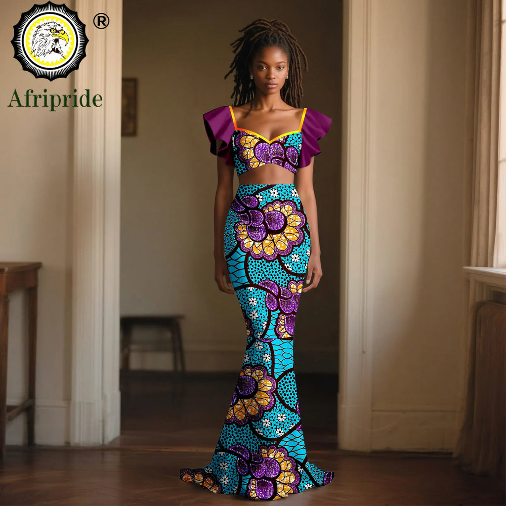 Vêtements africains pour femmes, haut court à manches évasées et jupes Maxi, ensemble 2 pièces, tenues Dashiki, tenue de fête Sexy Ankara, 2526060 Camara Shopping Vêtements africains pour femmes, haut court à manches évasées et jupes Maxi, ensemble 2 pièces, tenues Dashiki, tenue de fête Sexy Ankara, 2526060