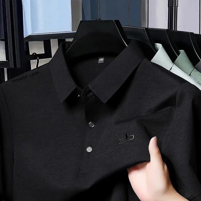 Polo brodé pour homme en tissu doux et élastique, idéal pour le quotidien, les affaires et les occasions décontractées Camara Shopping Polo brodé pour homme en tissu doux et élastique, idéal pour le quotidien, les affaires et les occasions décontractées