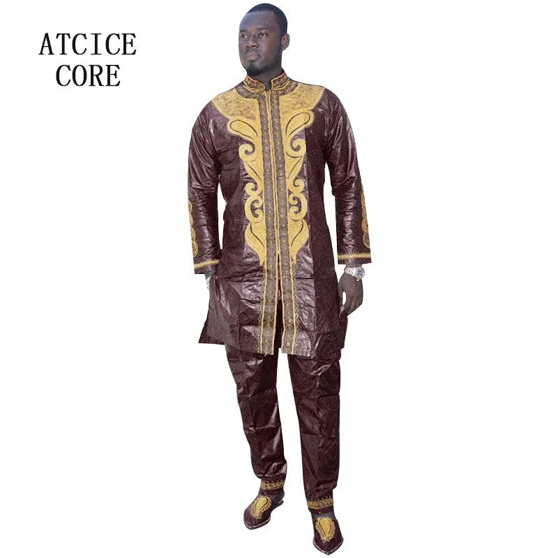 Vêtements africains traditionnels pour hommes, dashiki, manches longues, bazin riche Camara Shopping Vêtements africains traditionnels pour hommes, dashiki, manches longues, bazin riche