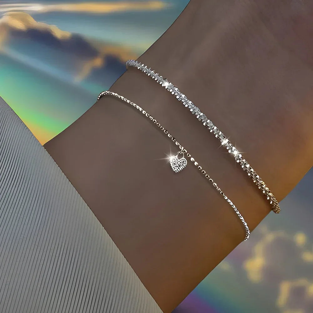 Bracelets en argent Sterling 925 avec strass pour femmes et filles, 6 pièces, luxe coréen, ciel étoilé scintillant, bijoux de fête Camara Shopping Bracelets en argent Sterling 925 avec strass pour femmes et filles, 6 pièces, luxe coréen, ciel étoilé scintillant, bijoux de fête