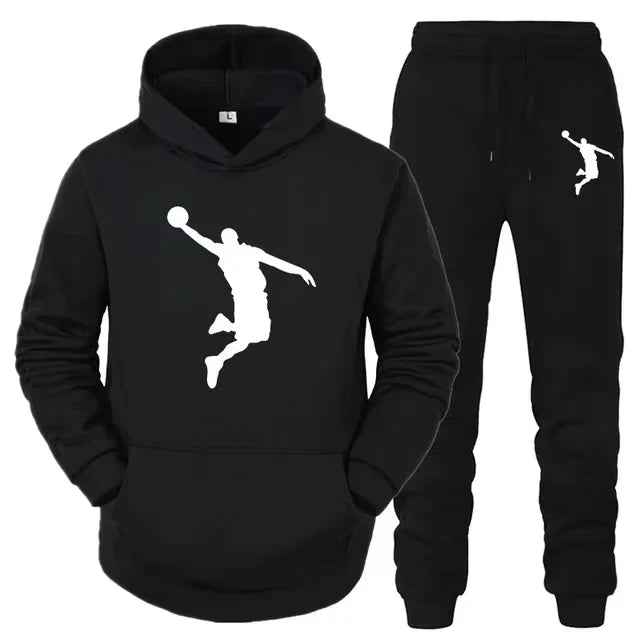 Ensemble de survêtement 2 pièces pour homme avec pantalon et sweat à capuche imprimés