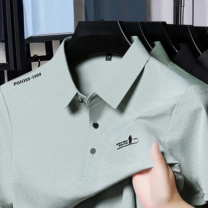 Polo brodé pour homme en tissu doux et élastique, idéal pour le quotidien, les affaires et les occasions décontractées Camara Shopping Polo brodé pour homme en tissu doux et élastique, idéal pour le quotidien, les affaires et les occasions décontractées