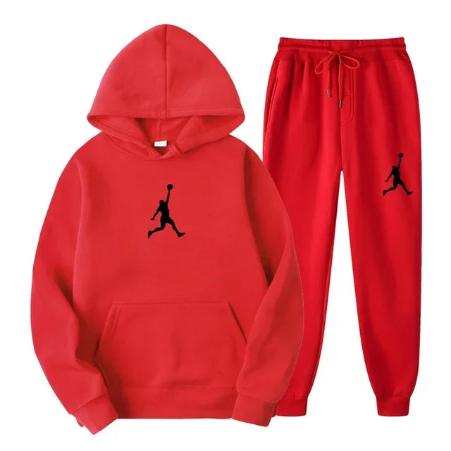 Ensemble deux pièces décontracté printemps-automne pour hommes et femmes, sweat à capuche et pantalon, nouveau ensemble de basketball d'extérieur pour hommes