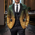 Veste de smoking à paillettes brillantes pour hommes – Dégradé bleu royal et or, revers noir, vêtements de fête/mariage/scène formel ‌   Manteau. Camara Shopping Veste de smoking à paillettes brillantes pour hommes – Dégradé bleu royal et or, revers noir, vêtements de fête/mariage/scène formel ‌   Manteau.
