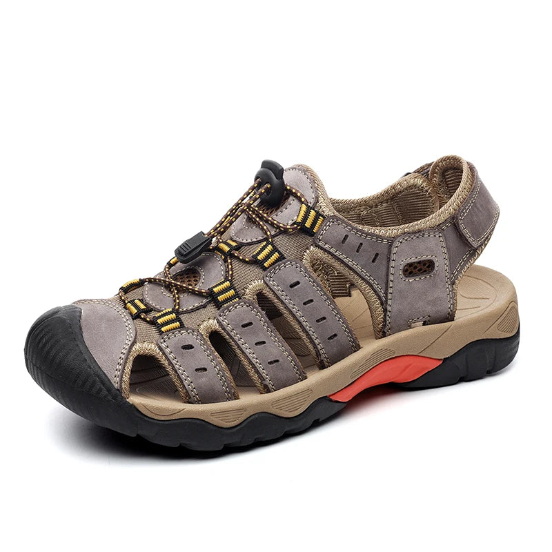 Nouveaux hommes sandales en cuir véritable souple sandales chaussures hommes grande taille en plein air chaussures d'été confort plage sandales romaines hommes chaussures Camara Shopping Nouveaux hommes sandales en cuir véritable souple sandales chaussures hommes grande taille en plein air chaussures d'été confort plage sandales romaines hommes chaussures
