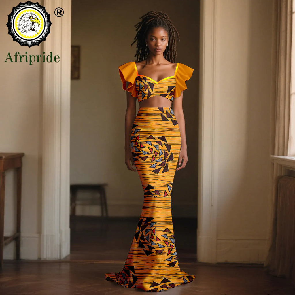 Vêtements africains pour femmes, haut court à manches évasées et jupes Maxi, ensemble 2 pièces, tenues Dashiki, tenue de fête Sexy Ankara, 2526060 Camara Shopping Vêtements africains pour femmes, haut court à manches évasées et jupes Maxi, ensemble 2 pièces, tenues Dashiki, tenue de fête Sexy Ankara, 2526060