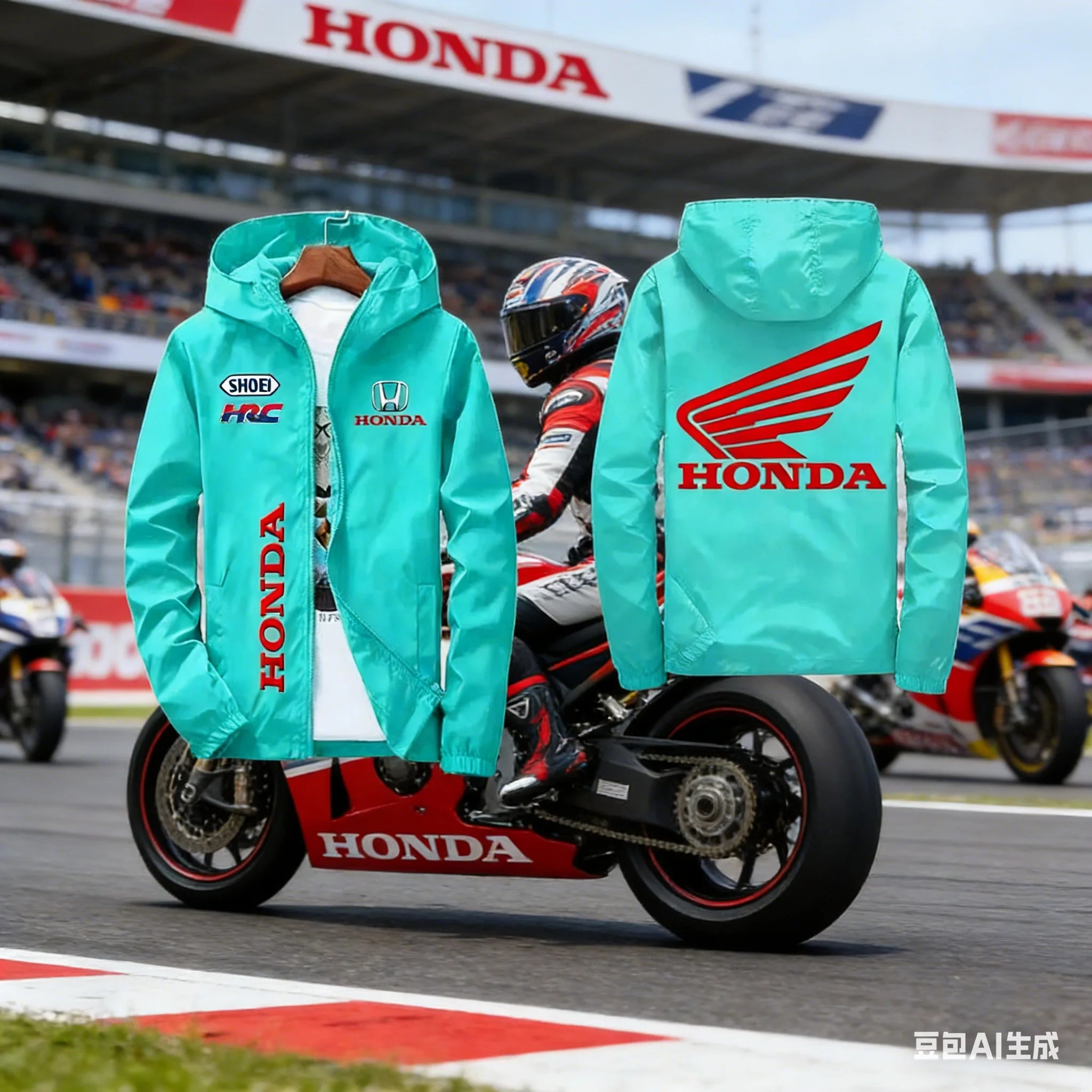 Veste de course moto Honda HRC pour homme, coupe-vent à capuche avec fermeture éclair, style décontracté, printemps-automne Camara Shopping Veste de course moto Honda HRC pour homme, coupe-vent à capuche avec fermeture éclair, style décontracté, printemps-automne